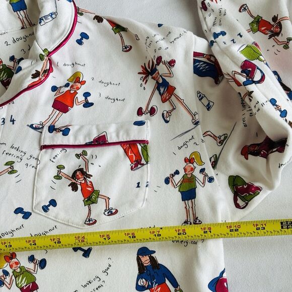 ROCKETWEAR Pajamas 2 Pc Brushed Cotton Exercise Gals Print Women’s Jr Size M - Picture 9 of 12